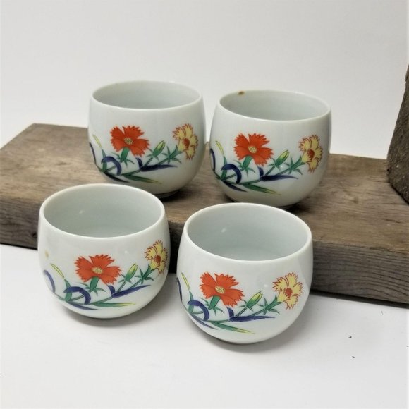 Vintage Flower Tea Cups Made in Japan - Picture 5 of 6